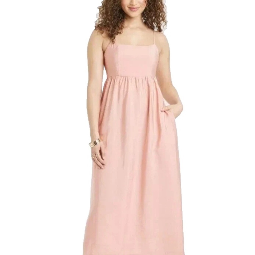 A New Day Pink Sleeveless Square Neck Maxi Sundress